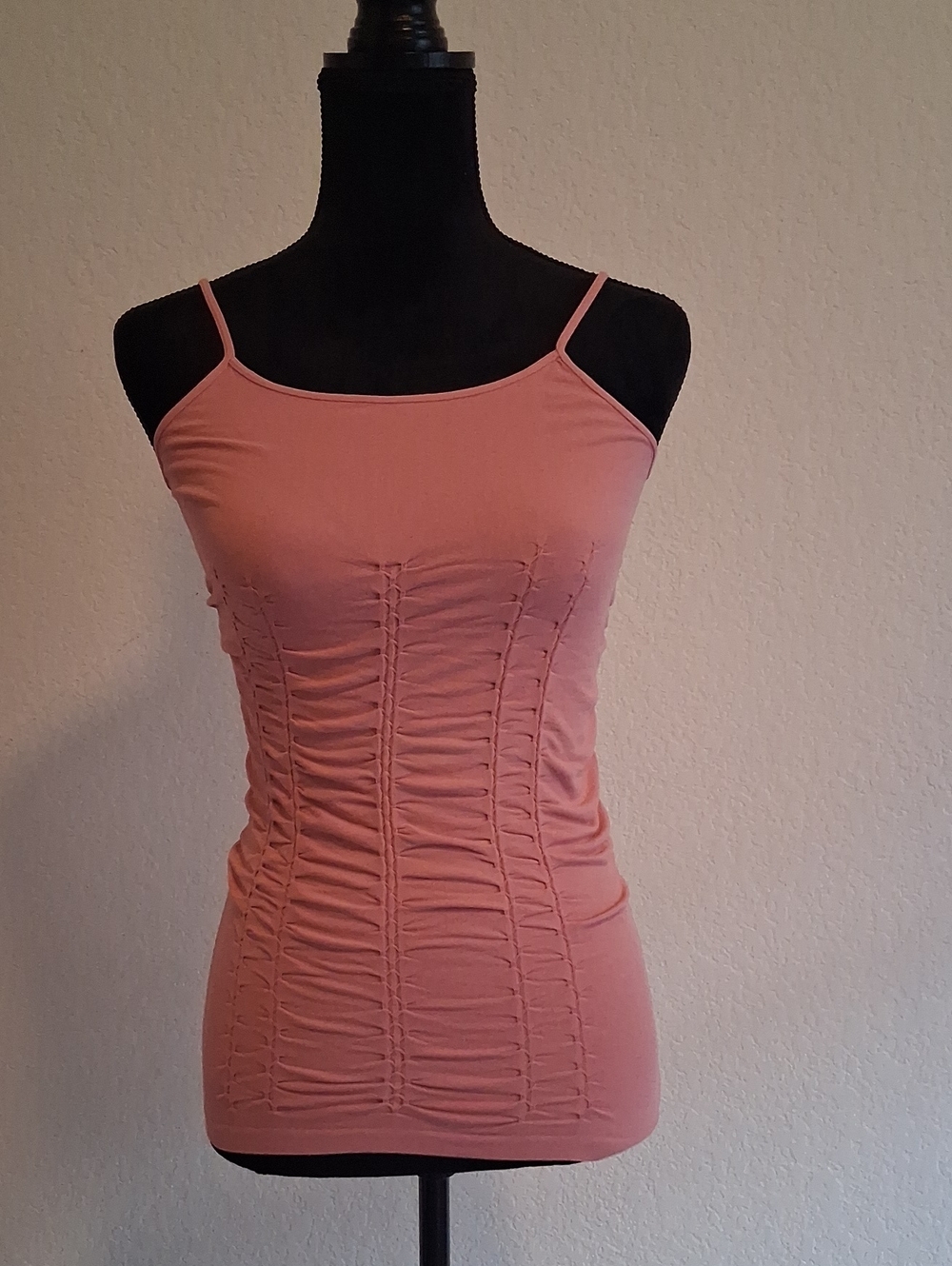 La Belle Dusty Rose Ruched Spaghetti Strap Tank